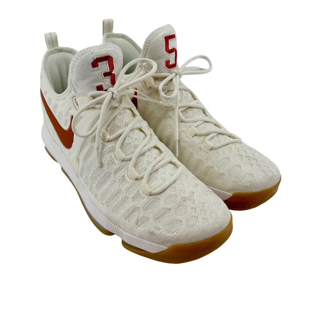 Nike KD 9 Texas Longhorns Sail Burnt‎ Orange Basketball Shoes 899640-110 Mens 13